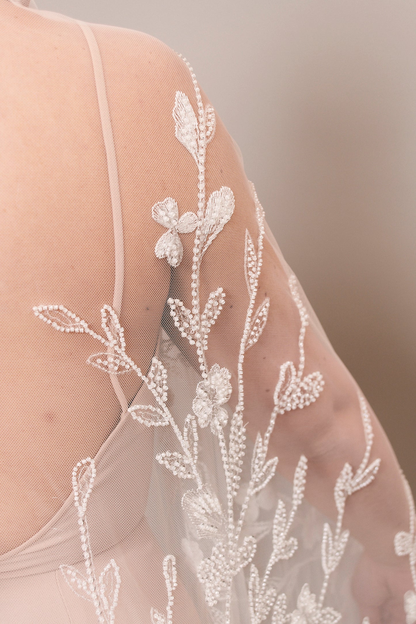 S0538 EMBROIDERED TULLE WITH SEQUINS AND BEADS