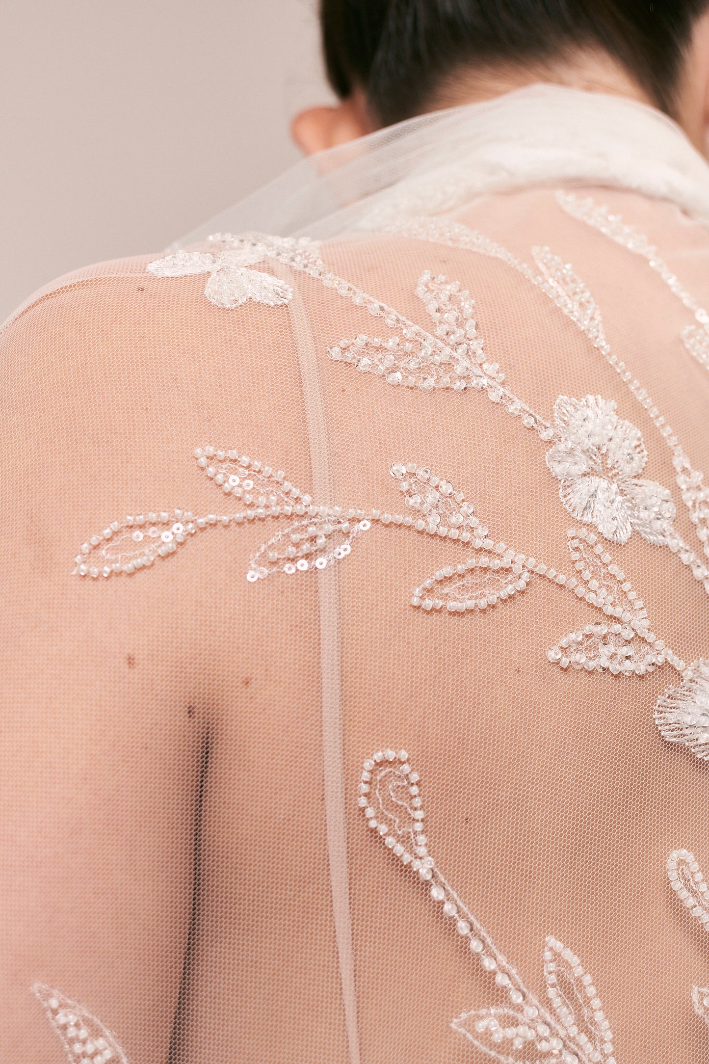 S0538 EMBROIDERED TULLE WITH SEQUINS AND BEADS