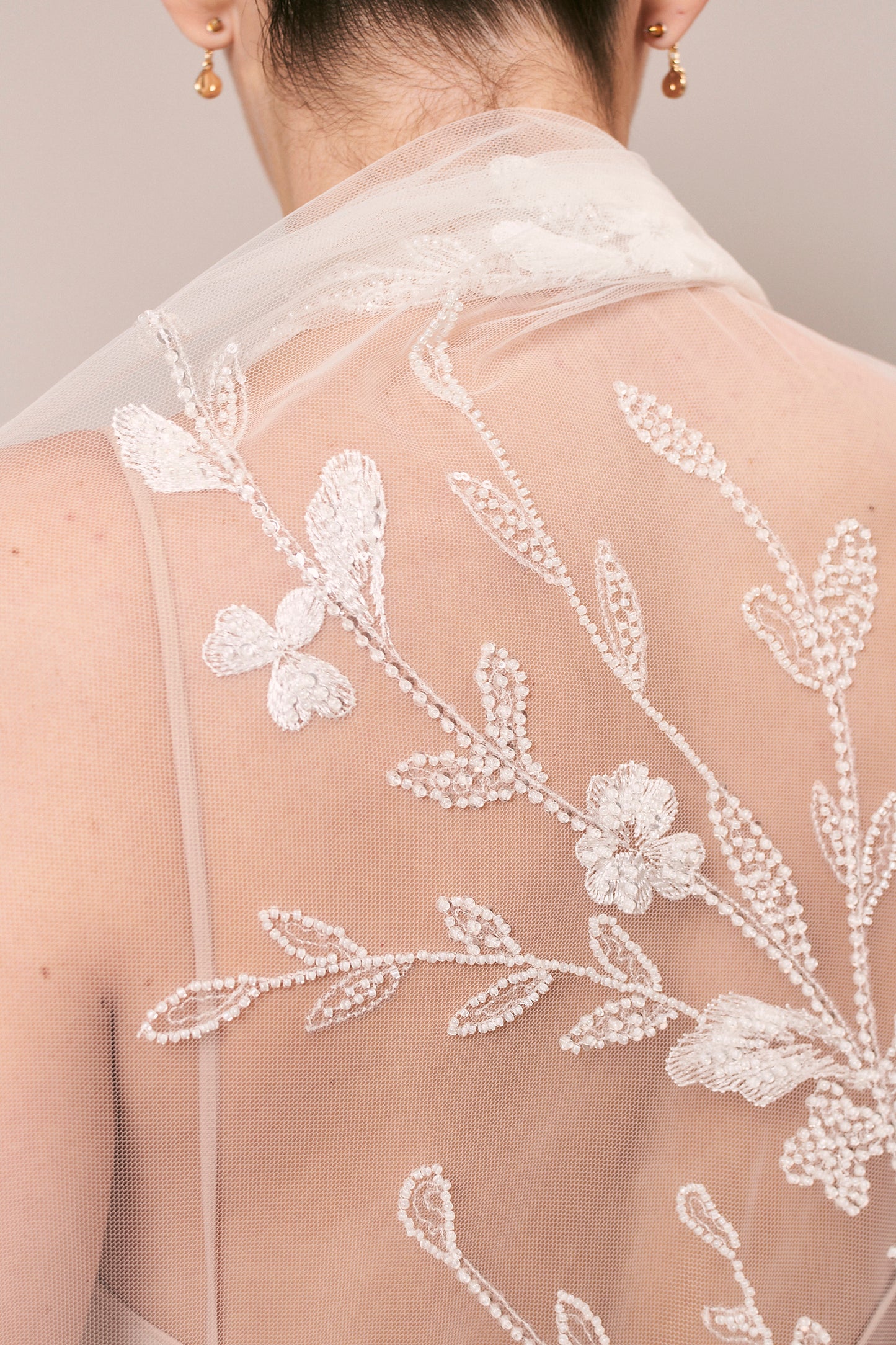 S0538 EMBROIDERED TULLE WITH SEQUINS AND BEADS