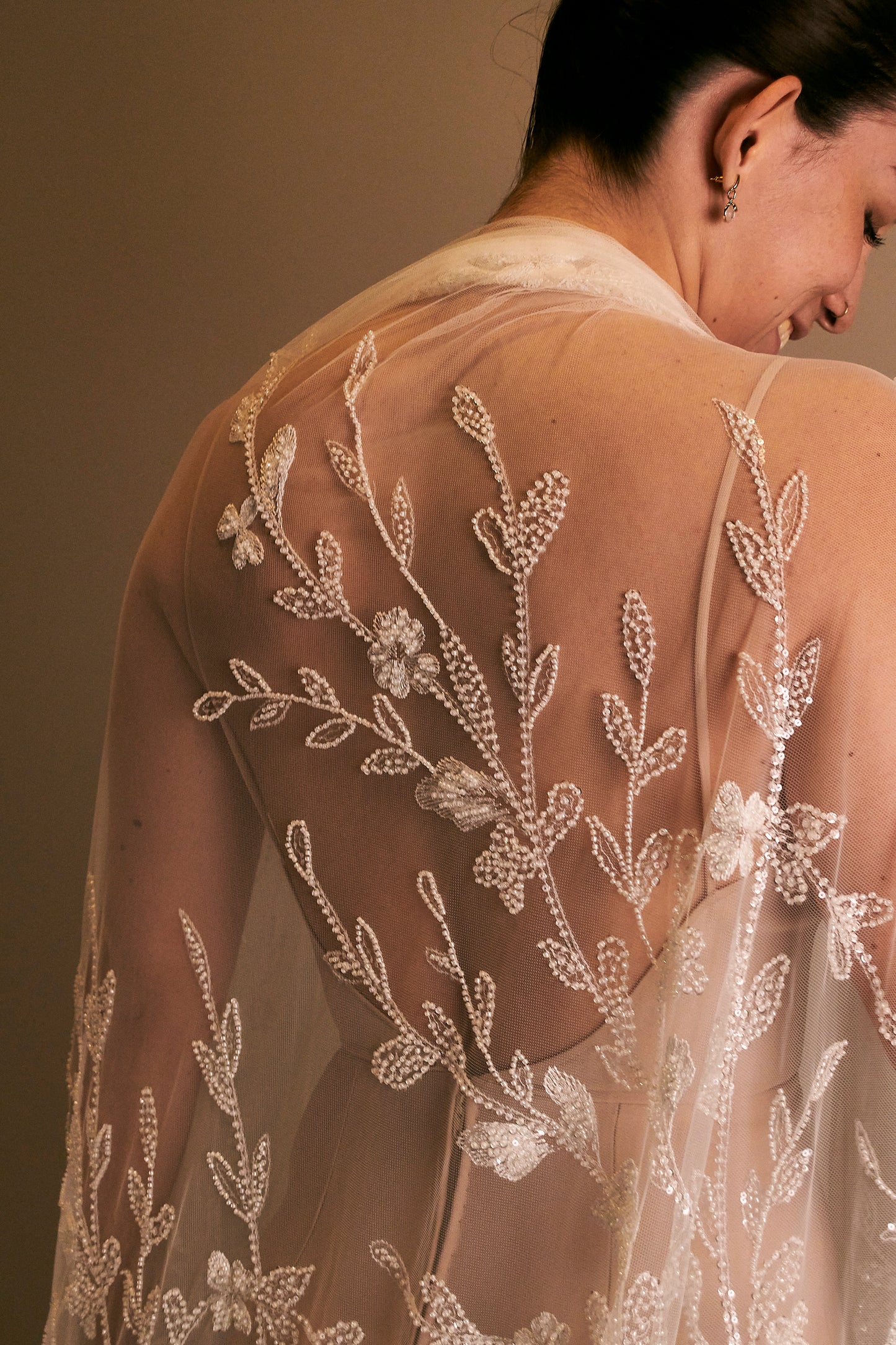 S0538 EMBROIDERED TULLE WITH SEQUINS AND BEADS