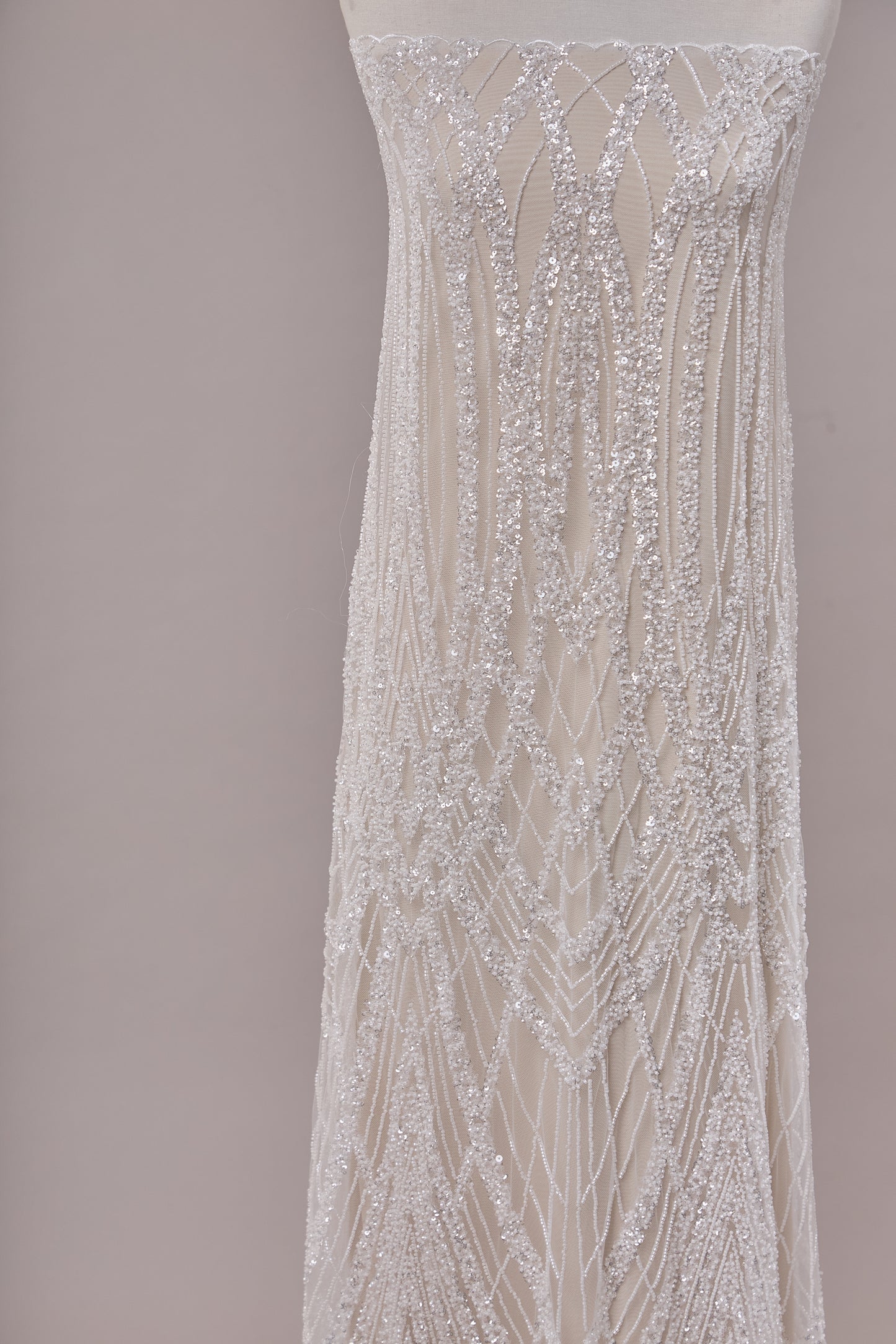 S0662 - Embroidered Tulle with Sequins and Beads