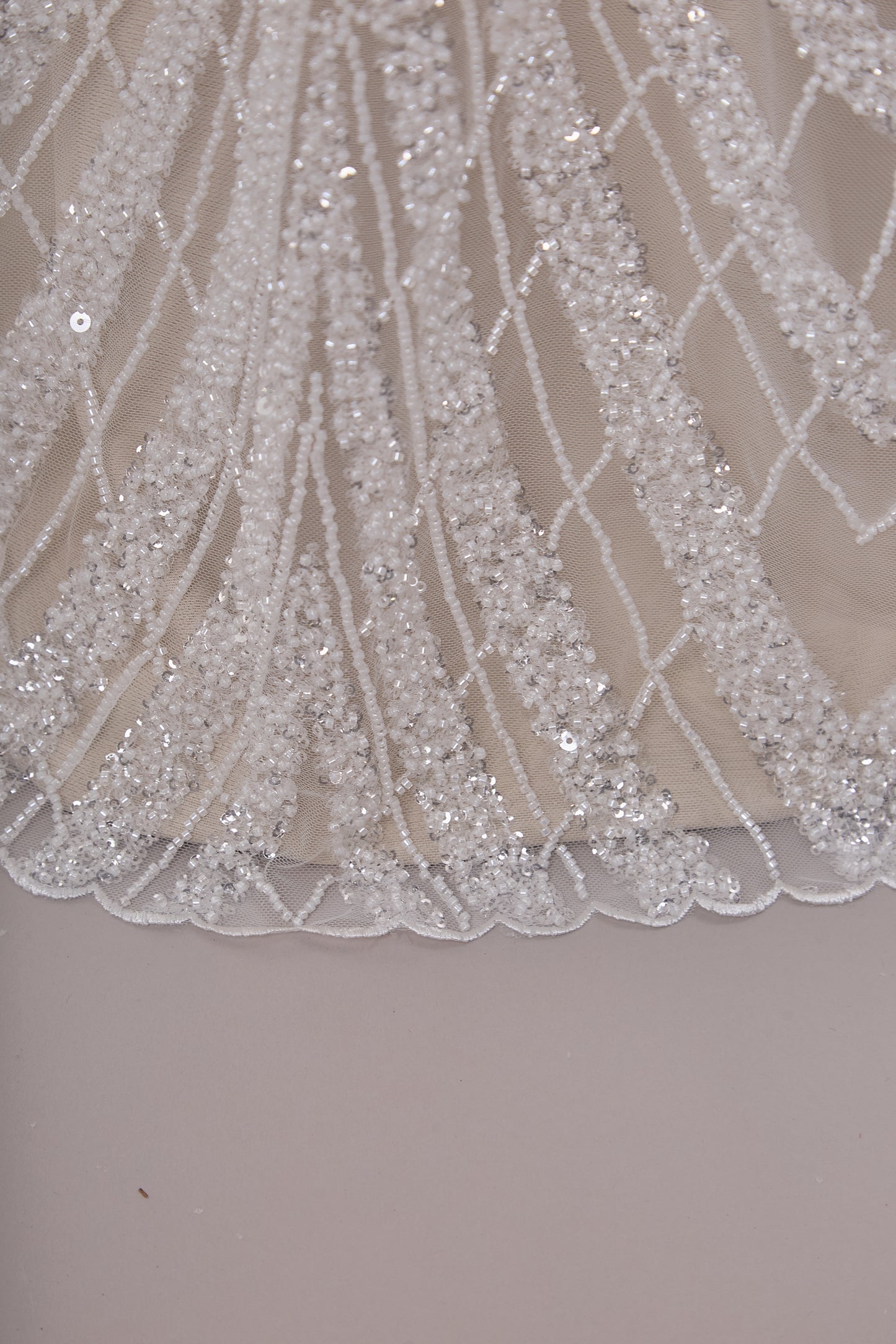 S0662 - Embroidered Tulle with Sequins and Beads