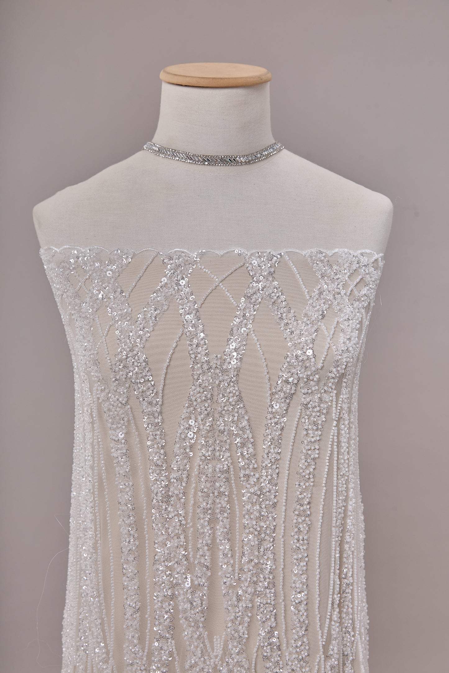 S0662 - Embroidered Tulle with Sequins and Beads
