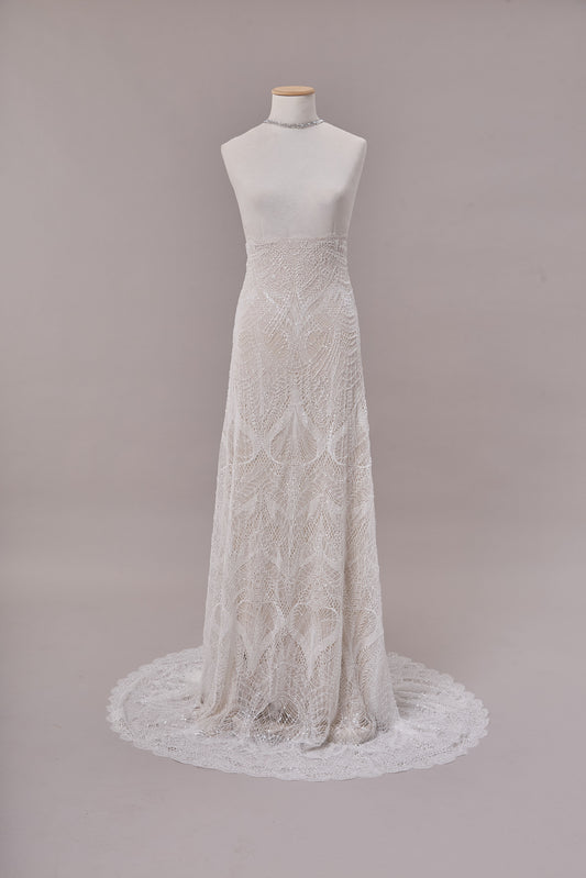 S0668 - Embroidered Lace with Beads