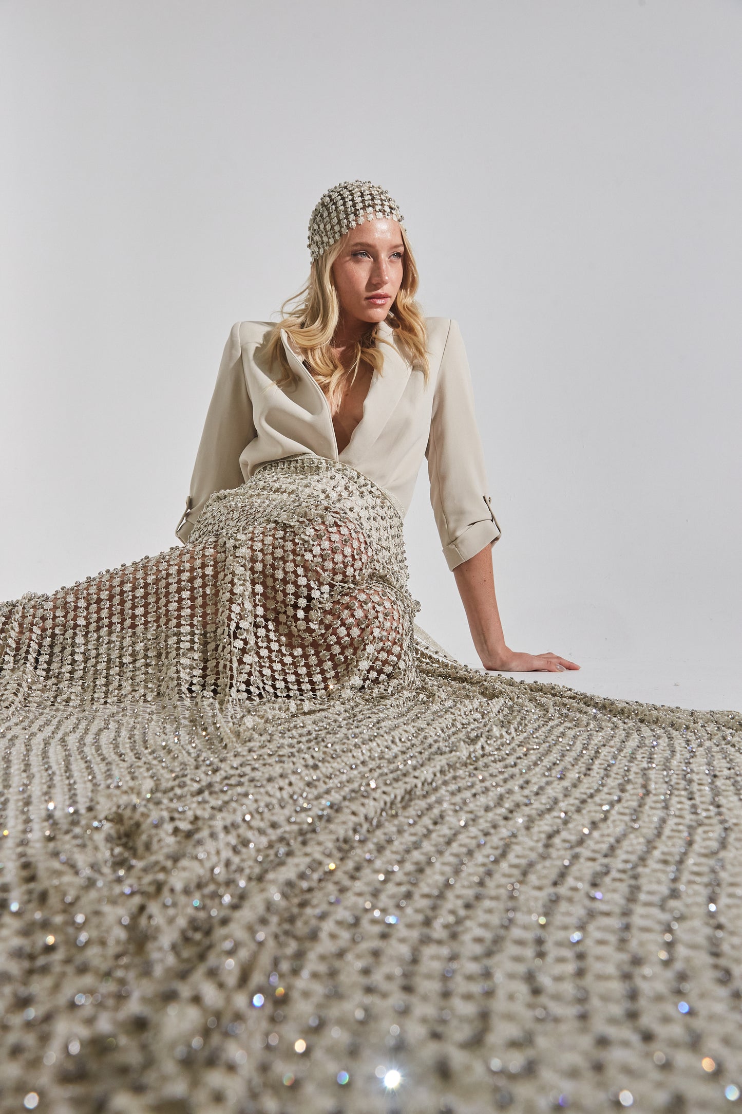 S0626 GUIPURE EMBROIDERED WITH LUREX THREAD AND STRASS