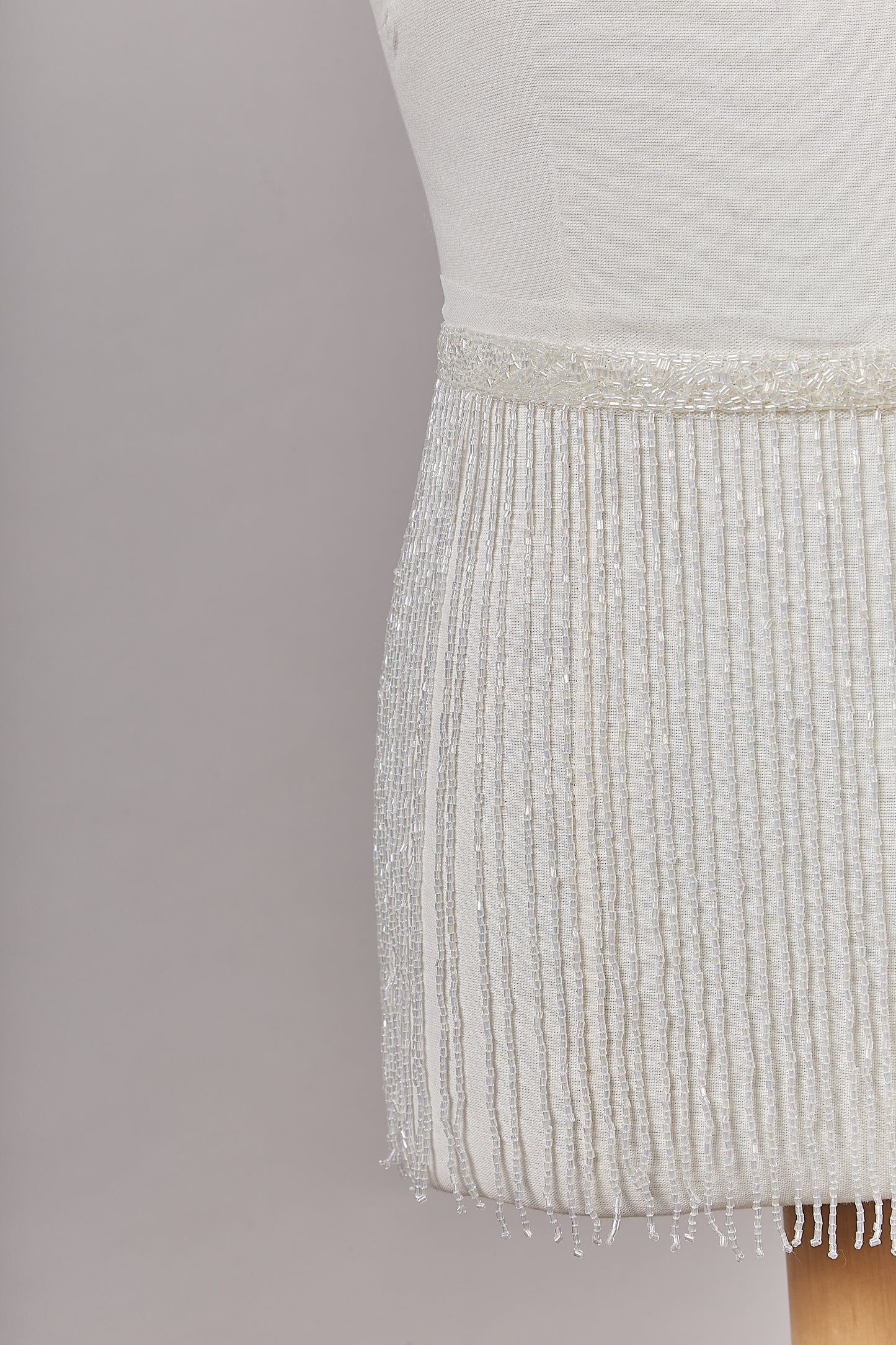 S0647 OFF WHITE BEADED FRINGE TRIM