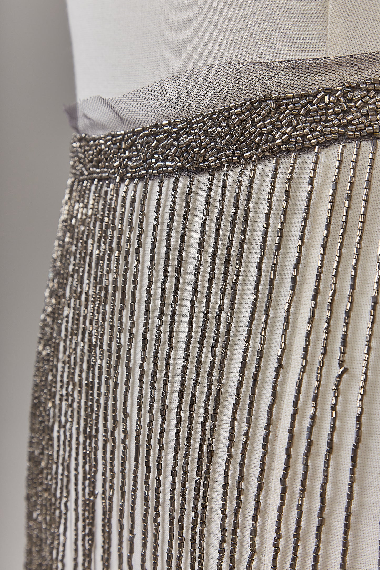 S0647 PEWTER BEADED FRINGE TRIM