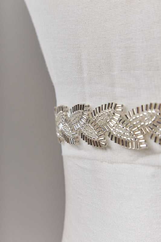 S0654 OFF WHITE BEADED GALLOON