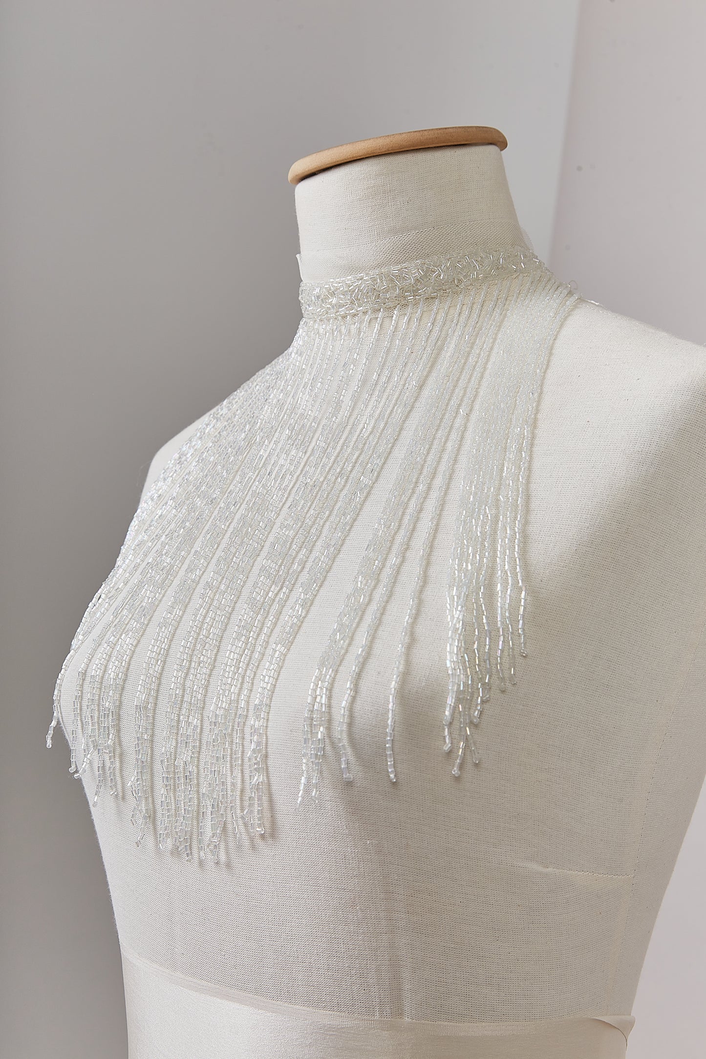 S0647 OFF WHITE BEADED FRINGE TRIM