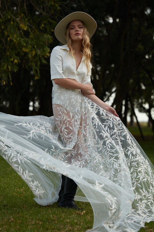 S0377 EMBROIDERY TULLE WITH GOLDEN LUREX