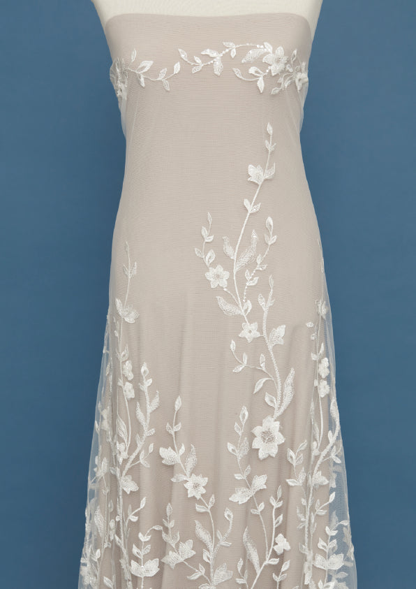 S0425 EMBROIDERED TULLE WITH SEQUINS AND BEADS