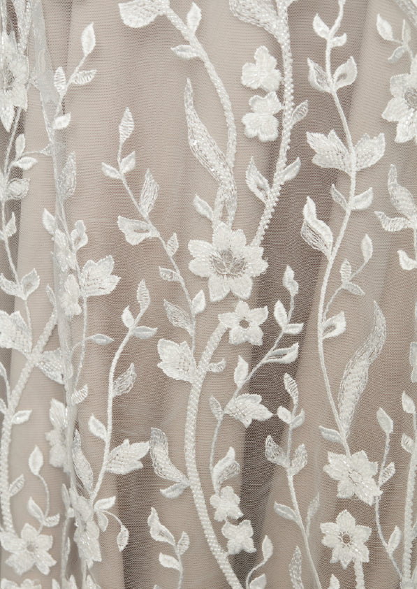 S0425 EMBROIDERED TULLE WITH SEQUINS AND BEADS