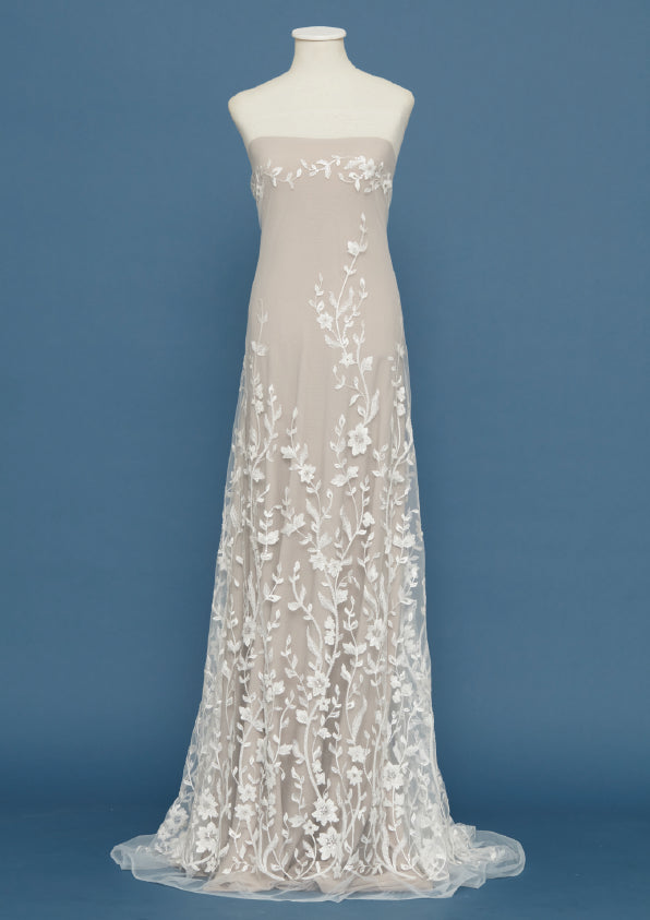 S0425 EMBROIDERED TULLE WITH SEQUINS AND BEADS