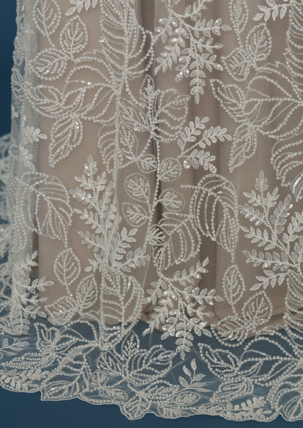 S0439 EMBROIDERED TULLE WITH SEQUINS AND BEADS