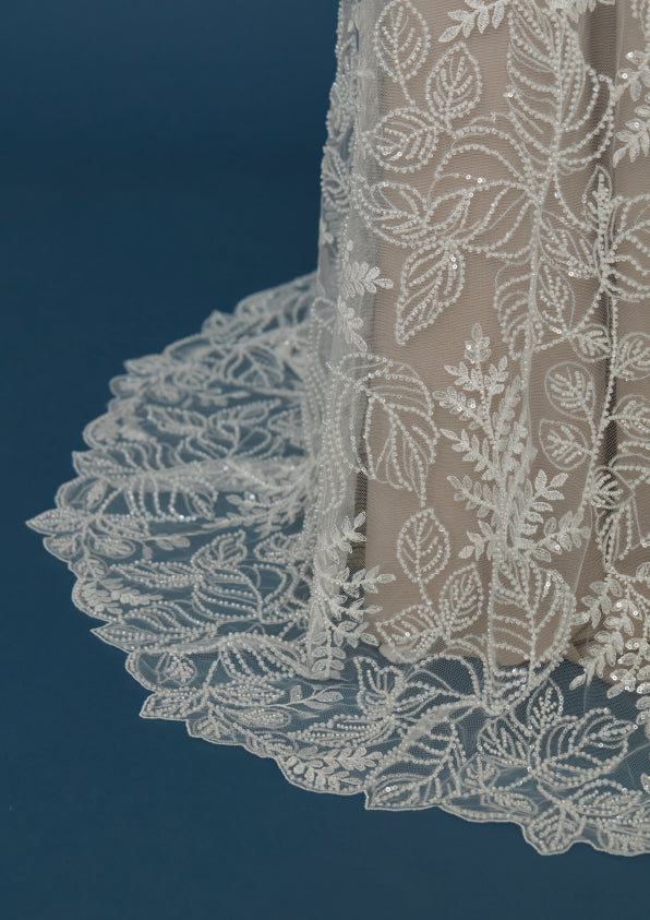 S0439 EMBROIDERED TULLE WITH SEQUINS AND BEADS