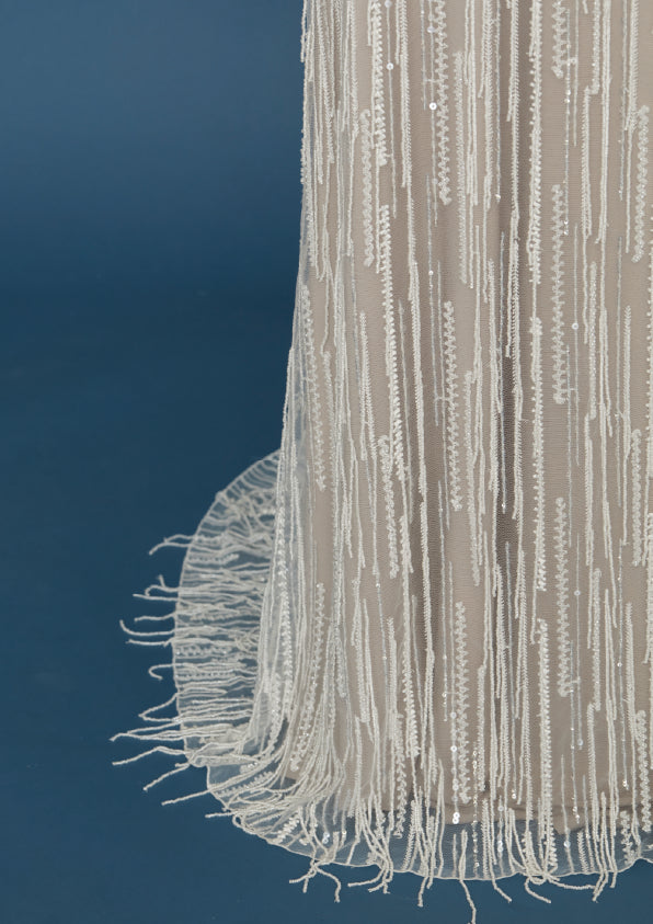 S0442 EMBROIDERED TULLE WITH SEQUINS, BEADS AND THREADS