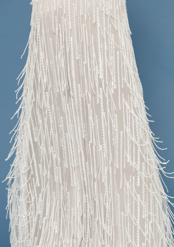 S0442 EMBROIDERED TULLE WITH SEQUINS, BEADS AND THREADS