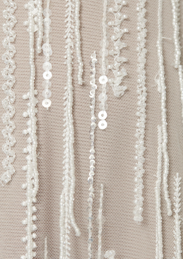 S0442 EMBROIDERED TULLE WITH SEQUINS, BEADS AND THREADS
