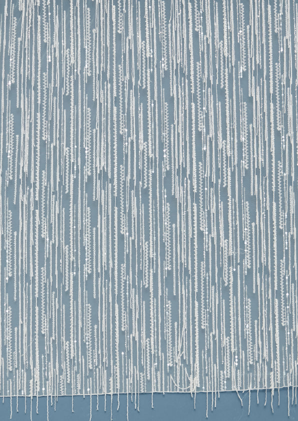 S0442 EMBROIDERED TULLE WITH SEQUINS, BEADS AND THREADS