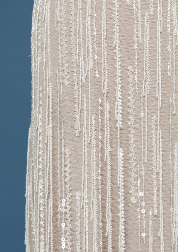 S0442 EMBROIDERED TULLE WITH SEQUINS, BEADS AND THREADS
