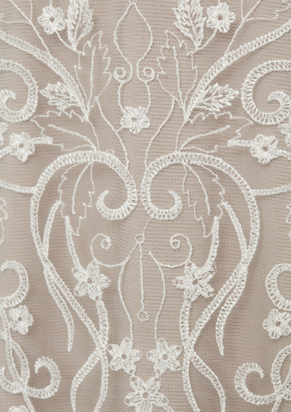 S0450 EMBROIDERED TULLE WITH ARABESQUES DESIGN