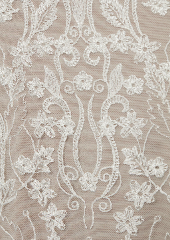 S0450 EMBROIDERED TULLE WITH ARABESQUES DESIGN