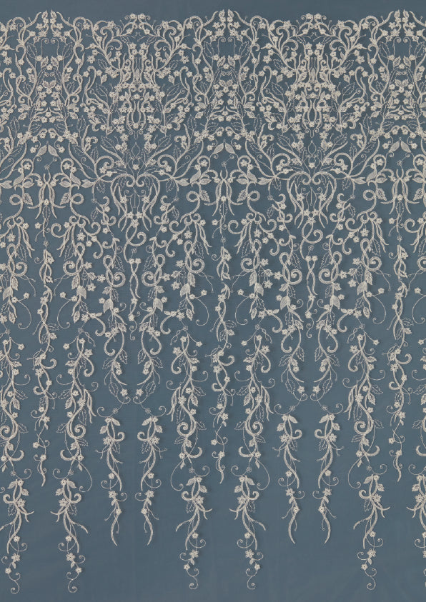 S0450 EMBROIDERED TULLE WITH ARABESQUES DESIGN
