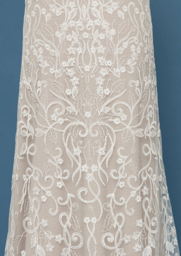 S0450 EMBROIDERED TULLE WITH ARABESQUES DESIGN