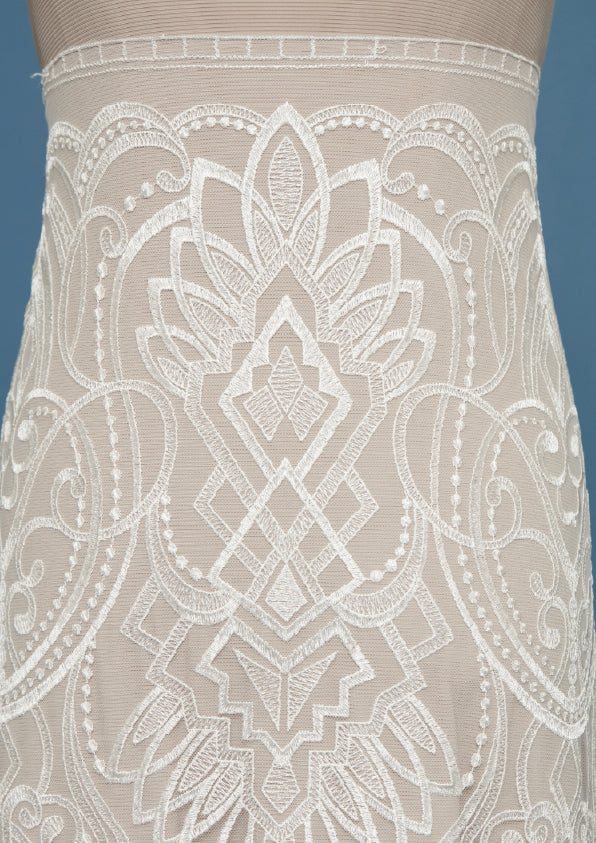 S0464 GEOMETRIC EMBROIDERED TULLE