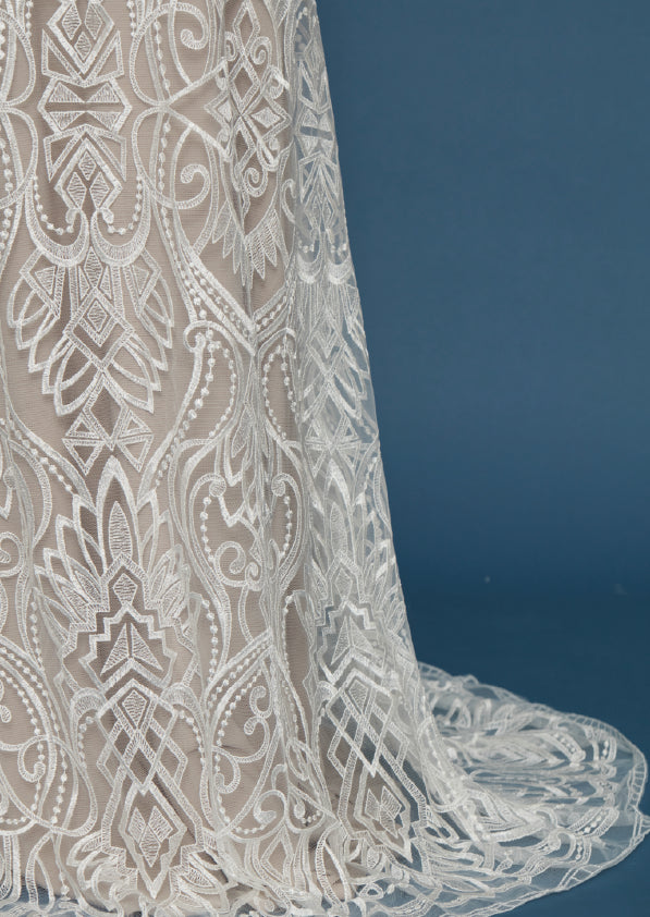 S0464 GEOMETRIC EMBROIDERED TULLE