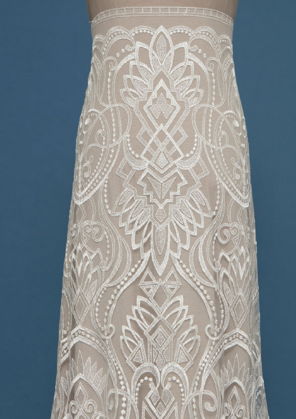 S0464 GEOMETRIC EMBROIDERED TULLE