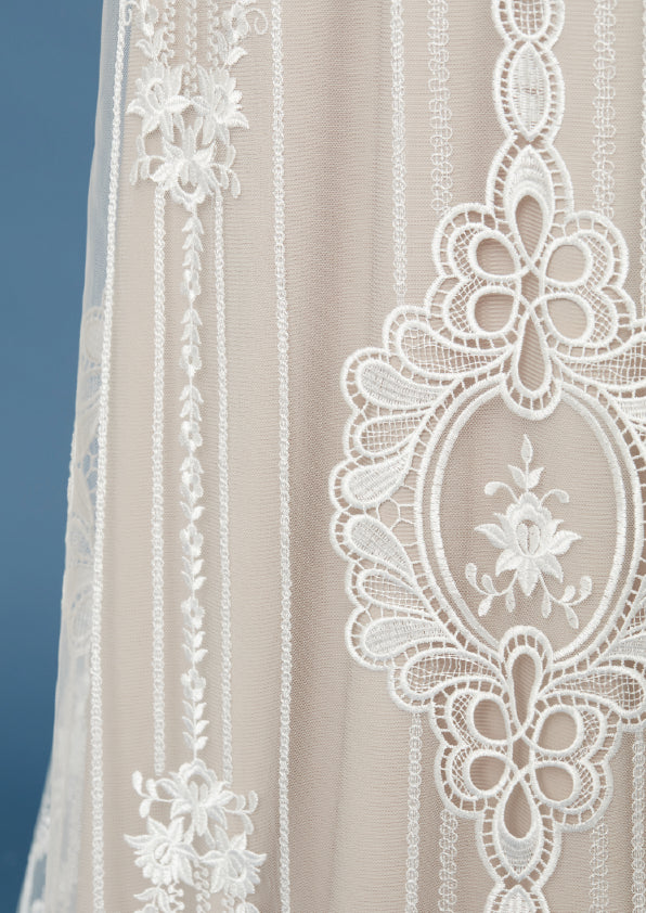 S0466 EMBROIDERED TULLE AND GUIPURE