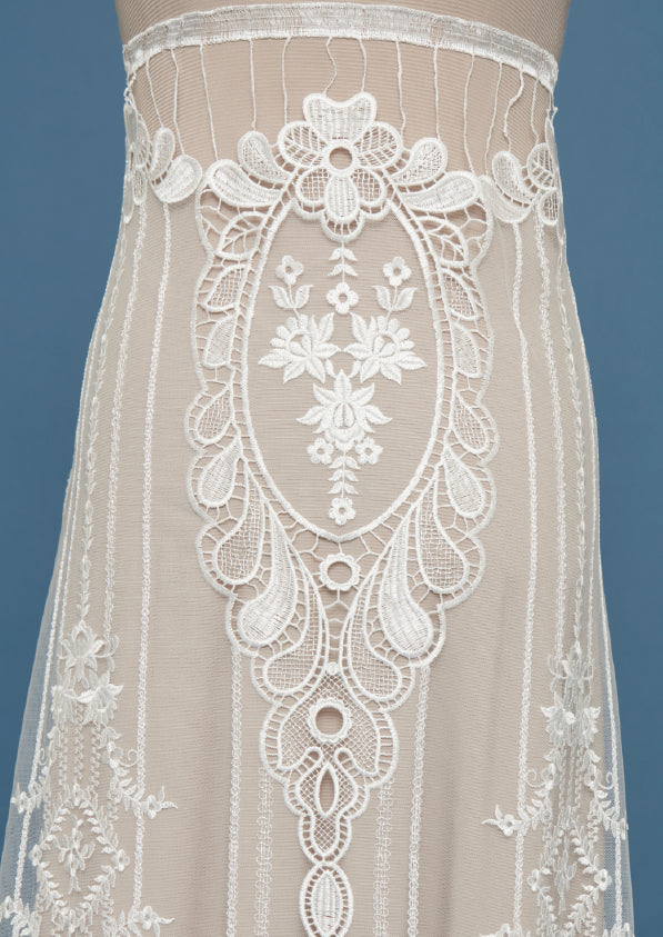 S0466 EMBROIDERED TULLE AND GUIPURE