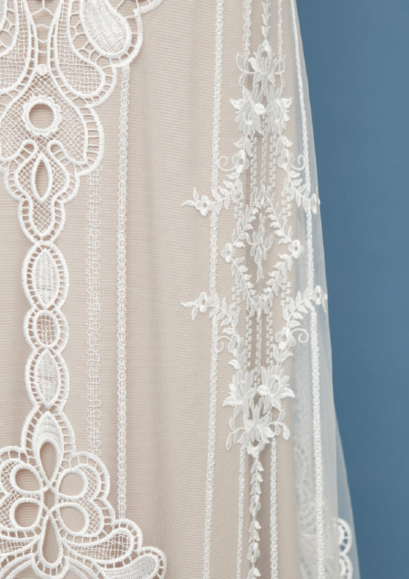 S0466 EMBROIDERED TULLE AND GUIPURE