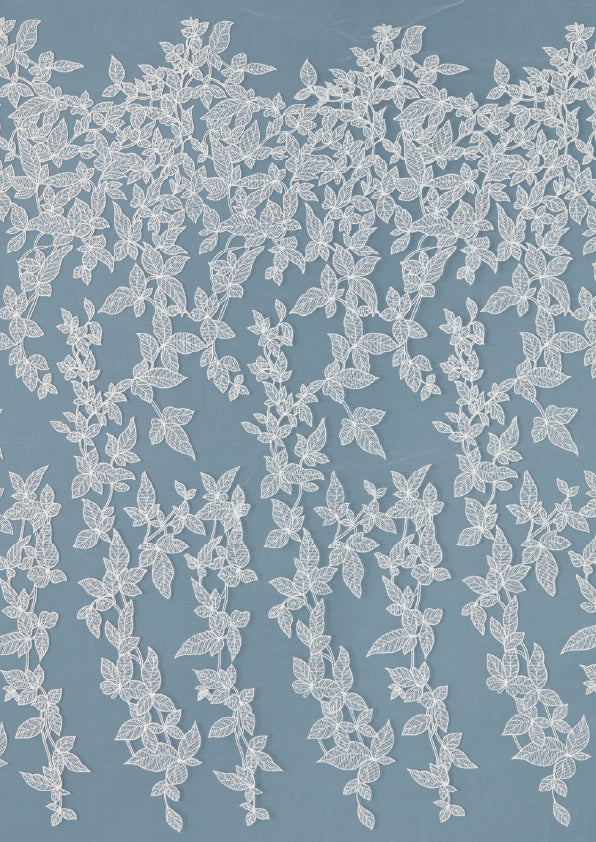 S0478 EMBROIDERED TULLE WITH LEAVES