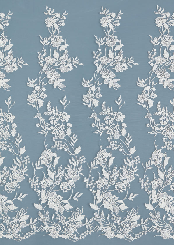S0499 EMBROIDERED TULLE IN PROGRESSION WITH FLOWERS