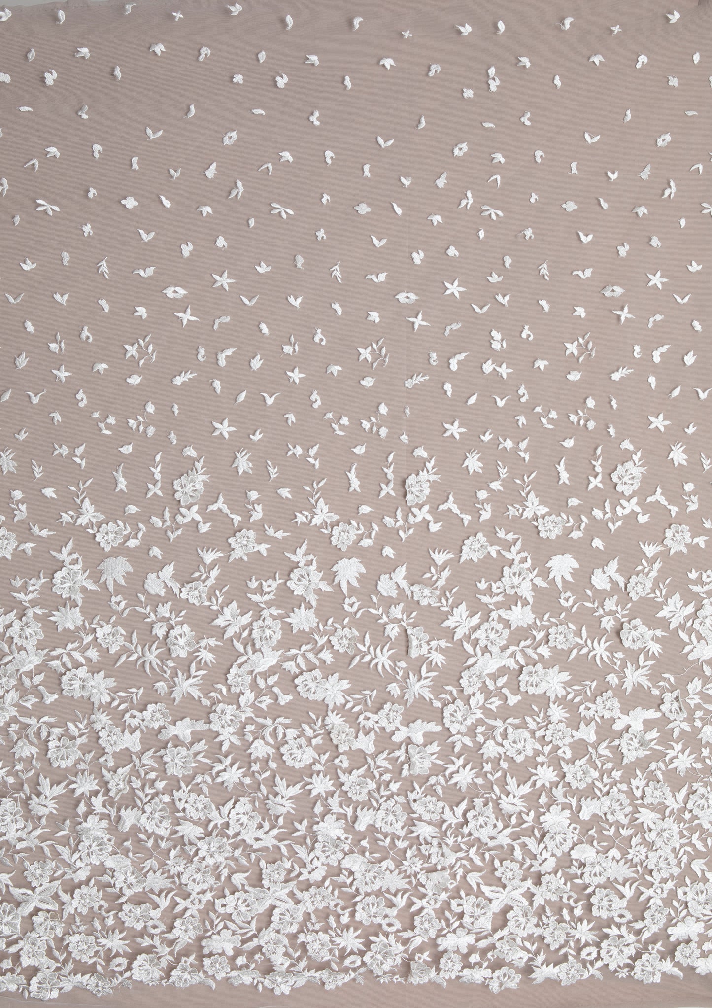 S0082 EMBROIDERED TULLE WITH 3D FLOWERS