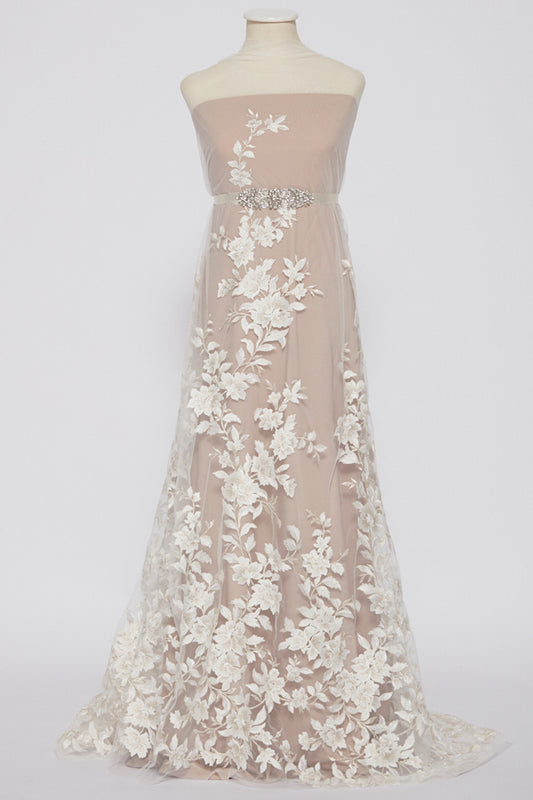 S0316 EMBROIDERY TULLE WITH GOLDEN LUREX