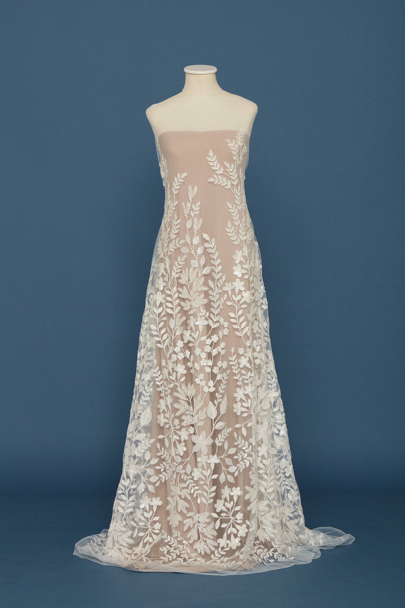 S0399 EMBROIDERED TULLE WITH BEADS AND SEQUINS