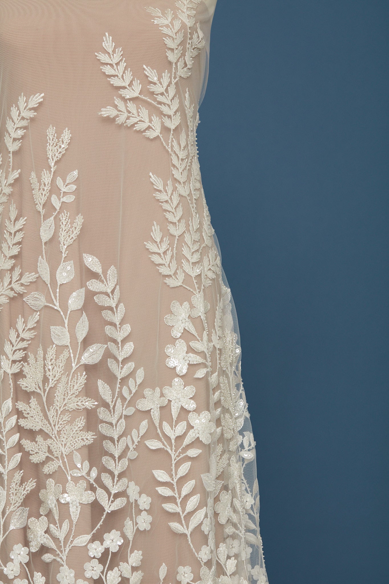 S0399 EMBROIDERED TULLE WITH BEADS AND SEQUINS