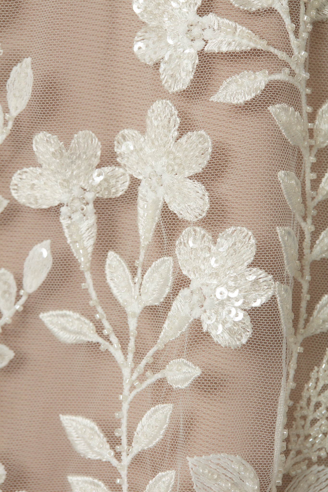 S0399 EMBROIDERED TULLE WITH BEADS AND SEQUINS