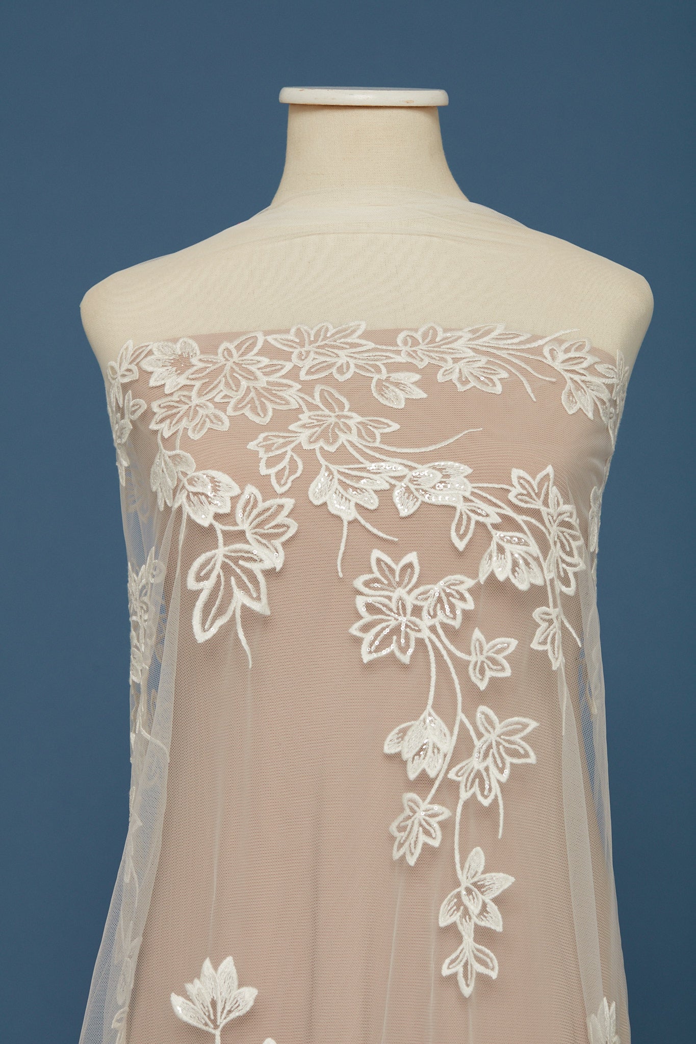 S0373 EMBROIDERY TULLE WITH SEQUINS