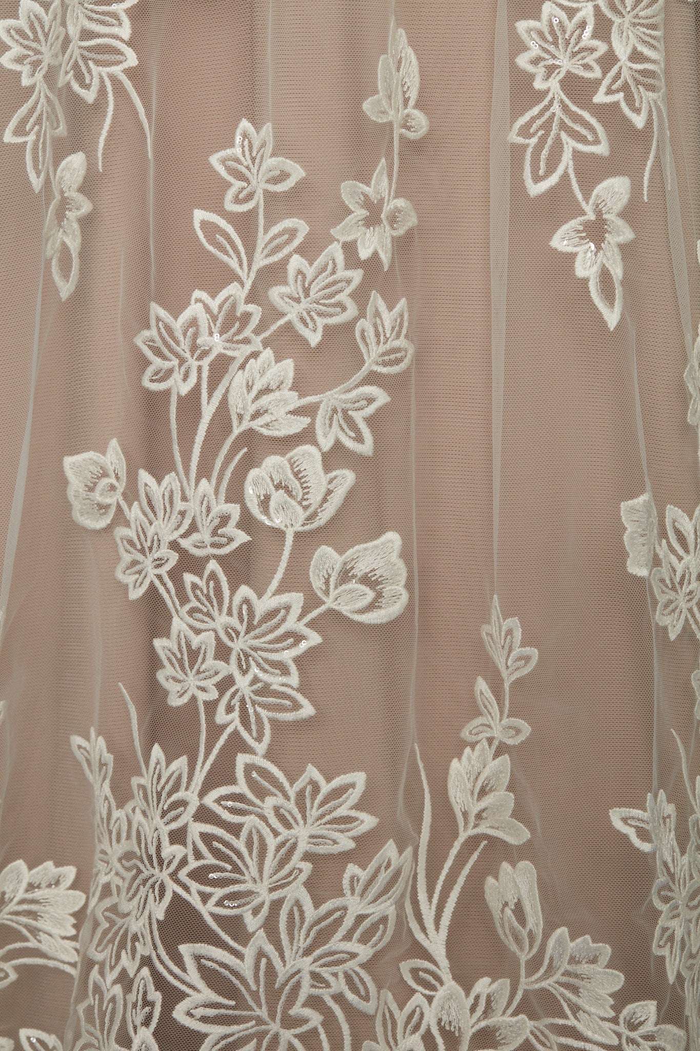 S0373 EMBROIDERY TULLE WITH SEQUINS