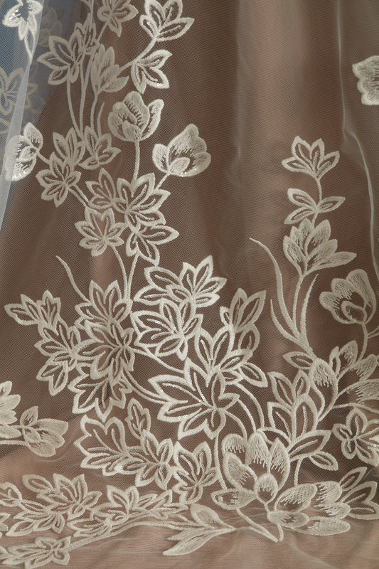 S0373 EMBROIDERY TULLE WITH SEQUINS