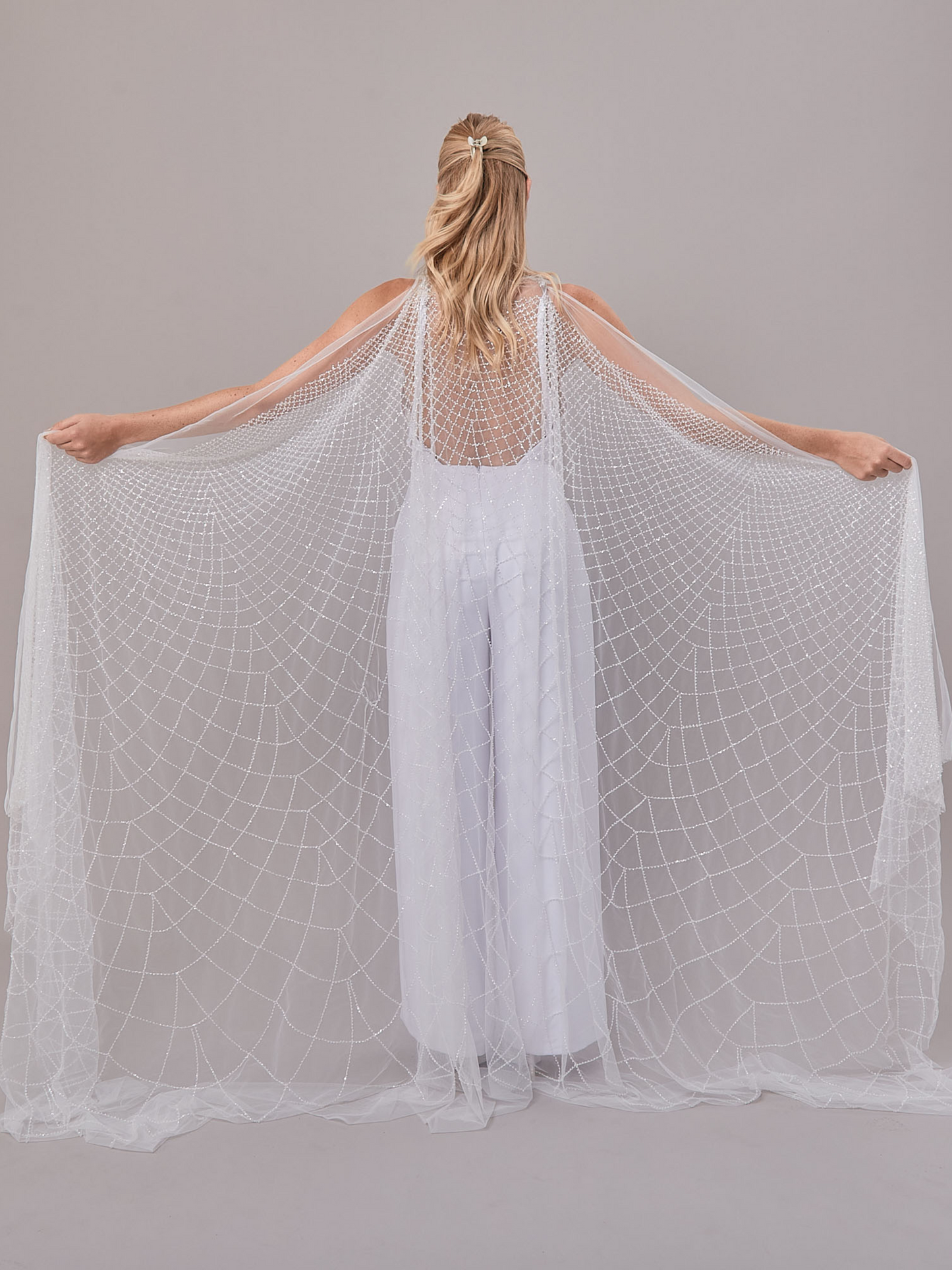 S0645 OFF WHITE BEADED TULLE
