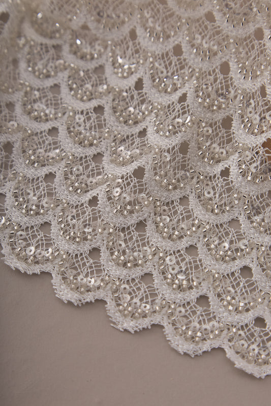 S0661 - Embroidered Tulle with Sequins and Beads