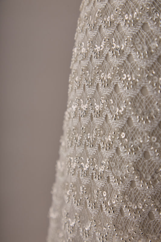 S0661 - Embroidered Tulle with Sequins and Beads