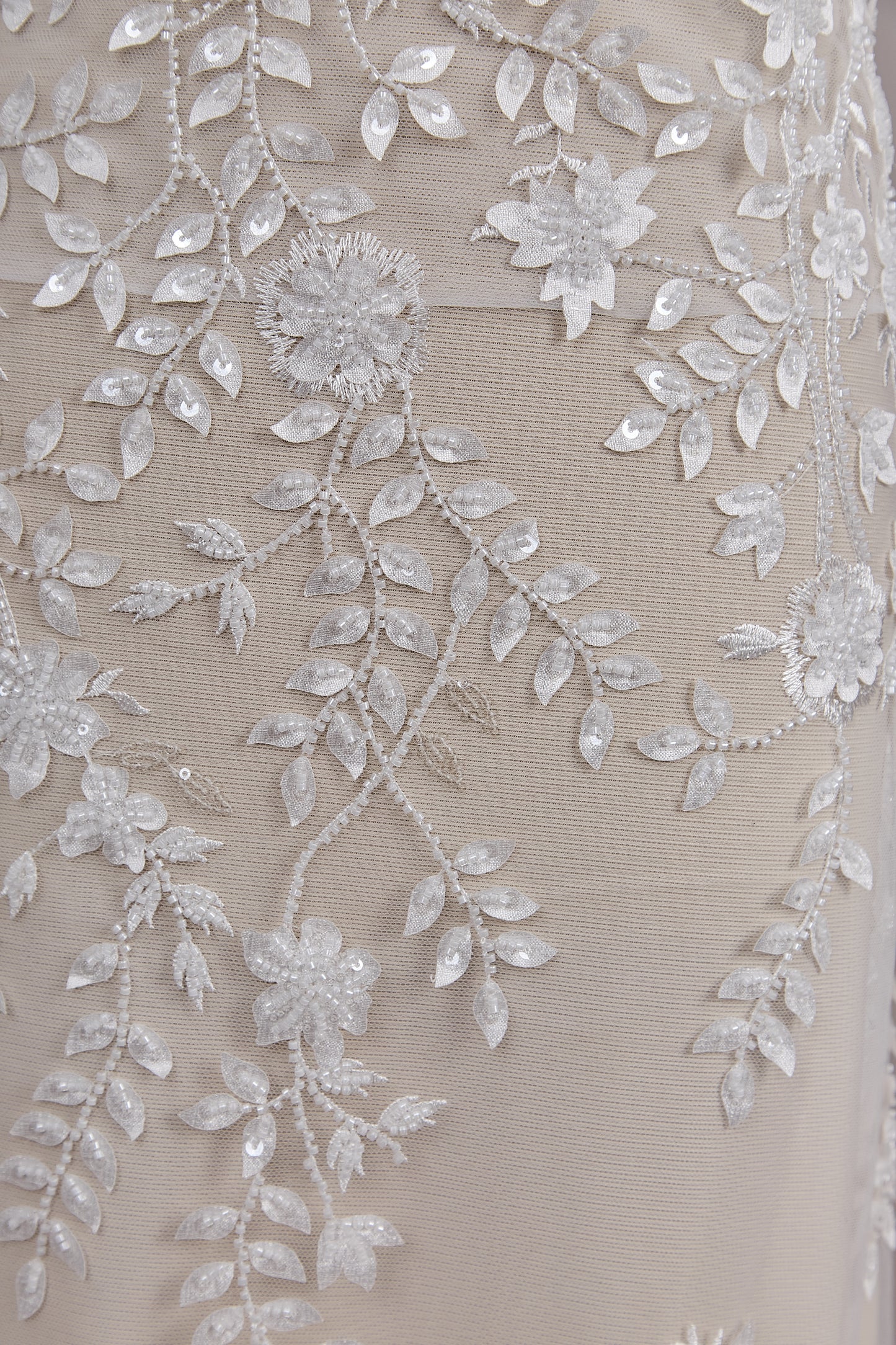 S0604 EMBROIDERY TULLE WITH 3D FLOWERS