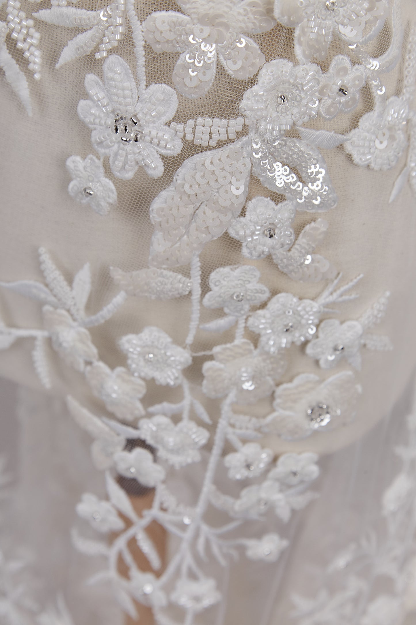 S0608 EMBROIDERY TULLE WITH 3D FLOWERS