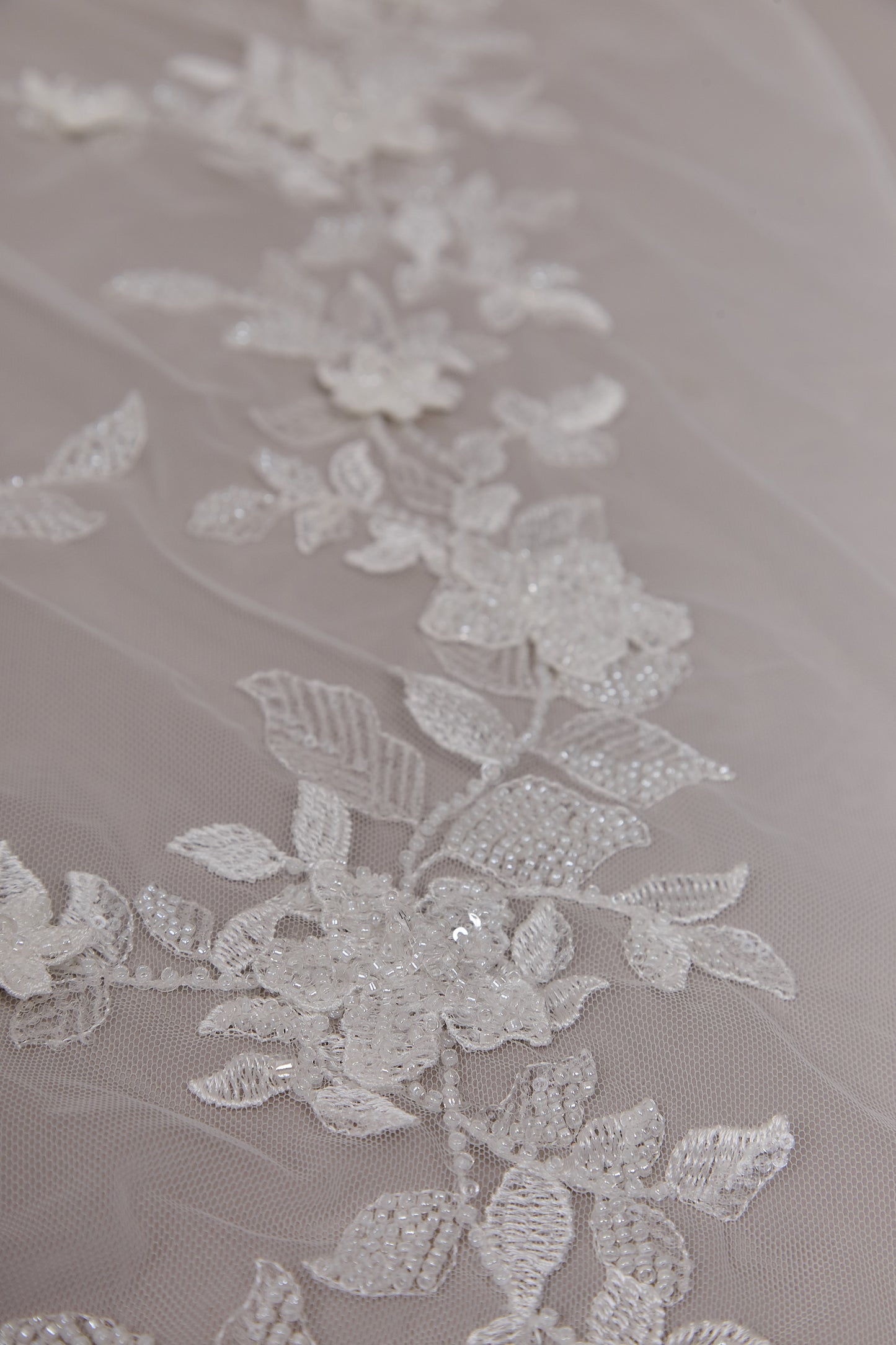 S0616 EMBROIDERY TULLE WITH 3D FLOWERS